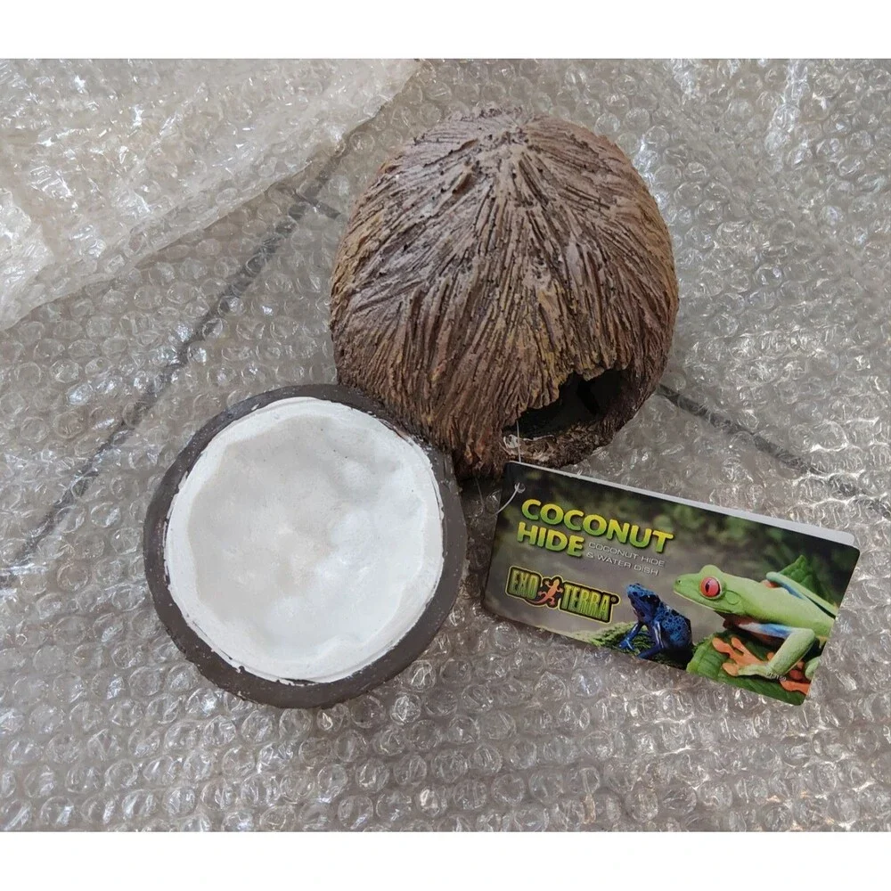 Exoterra Reptile set -Coconut Cave Hide And Water Dish For Terrarium Tropical